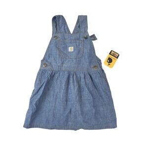 Carhartt Toddler Girl 4T Denim Jean Jumper Dress Blue NWT